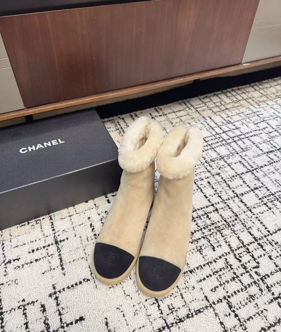 Chanel Fleece Lined Comfortable Warm Ankle Boots Anti Slip Sole