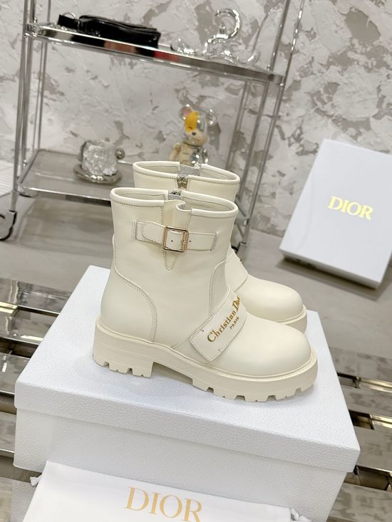 Christian Dior Genuine Leather Ankle Boots With Soft Comfort Sole