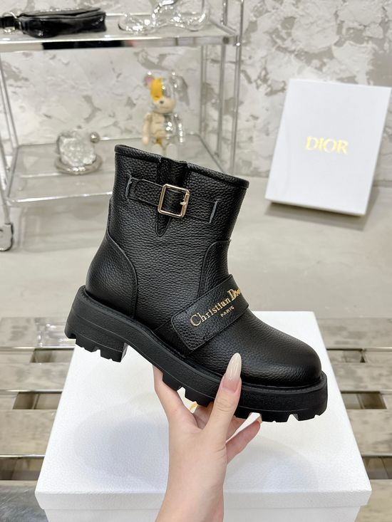 Christian Dior Genuine Leather Ankle Boots With Soft Comfort Sole