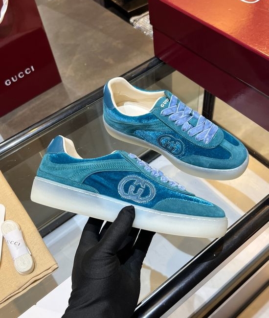 Gucci Premium Retro Casual Training Sneakers Durable Suede Leather Upper