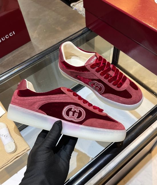 Gucci Premium Retro Casual Training Sneakers Durable Suede Leather Upper