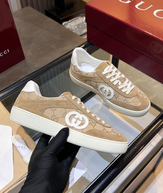 Gucci Premium Retro Casual Training Sneakers Durable Suede Leather Upper