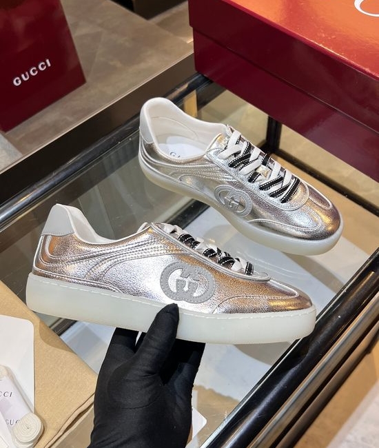 Gucci Premium Retro Casual Training Sneakers Durable Suede Leather Upper