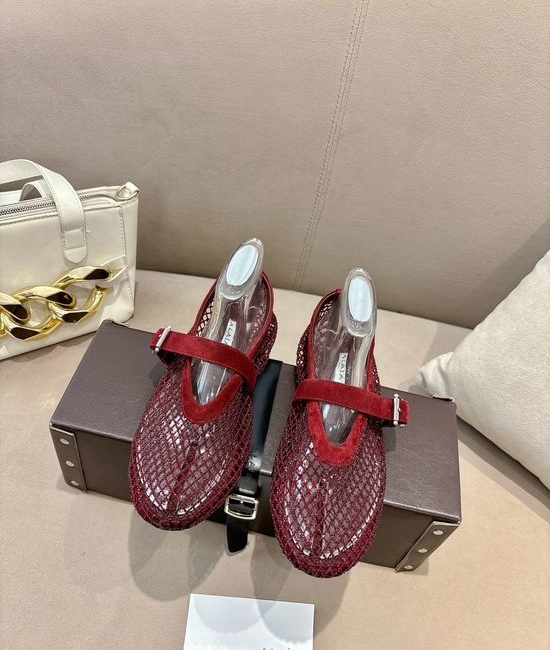 Alaia Rhinestone Mesh Mary Jane Shoes Breathable Fancy Footwear