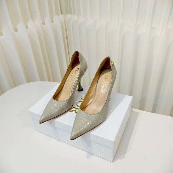 Christian Dior CD Pointed Toe Special Heel Leather Dress Pumps