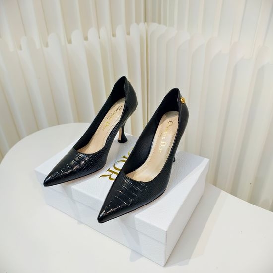 Christian Dior CD Pointed Toe Special Heel Leather Dress Pumps