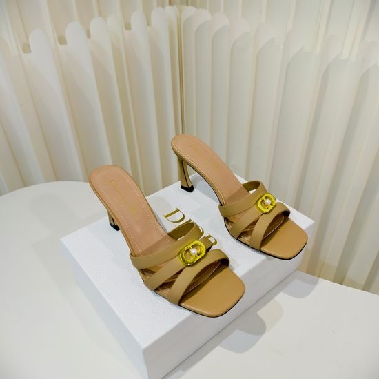 Christian Dior CD Elegant High-Heeled Sandals with Pearl Accents
