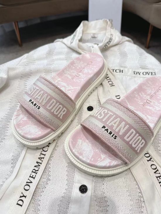 Christian Dior Embroidered Thick Sole Casual Slide Sandals
