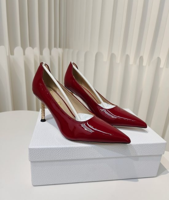 Christian Dior CD Pointed Toe Pumps With Unique Metallic Heel