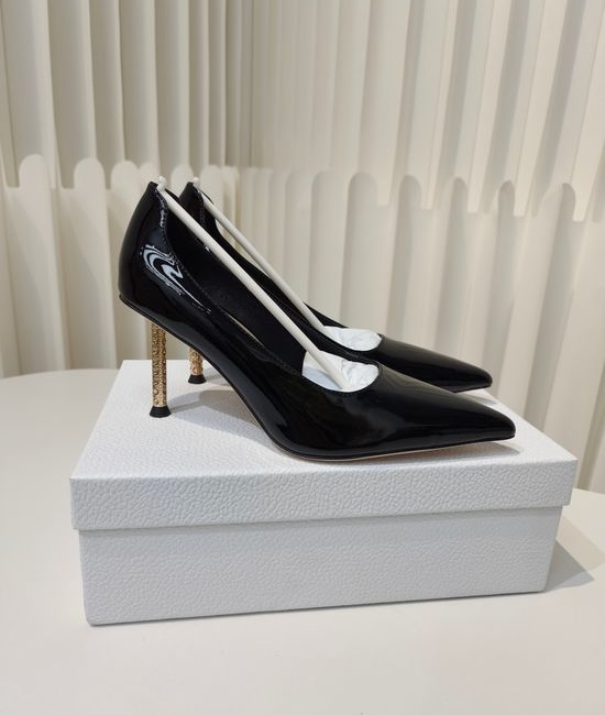Christian Dior CD Pointed Toe Pumps With Unique Metallic Heel