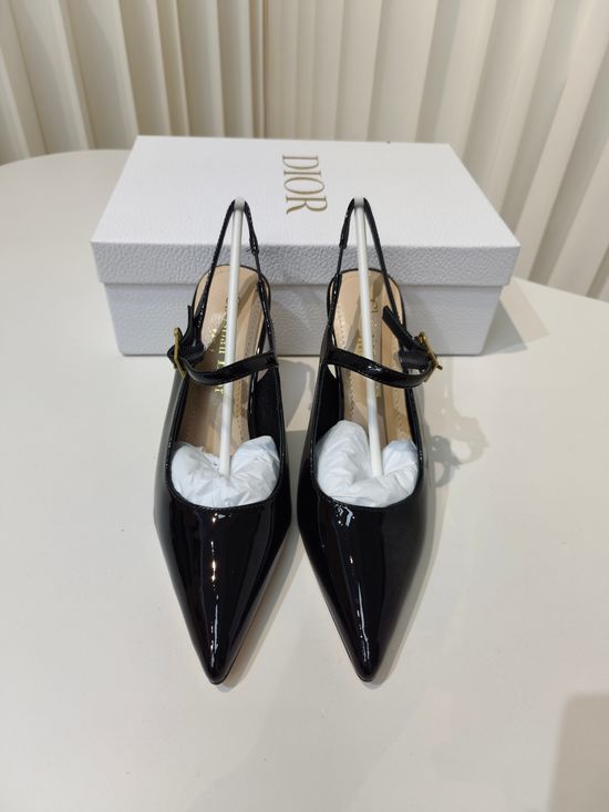 Christian Dior Pointed Toe Heeled Sandals With Metallic Heel