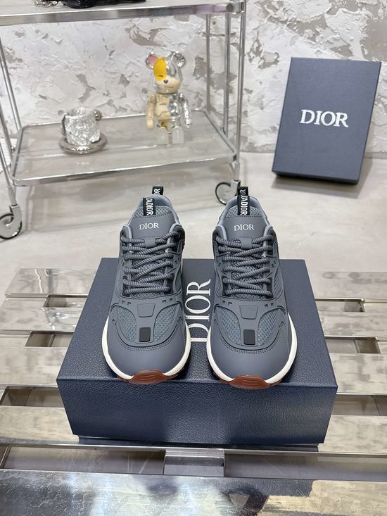 Christian Dior Lattice Pattern Thick Sole Knitted Sneakers With Elevated Design
