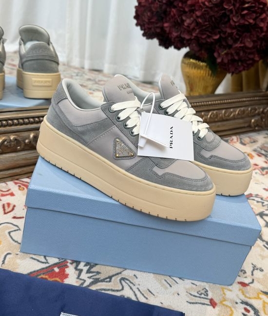 Prada Vintage Print Platform Casual Comfortable Walking Shoes
