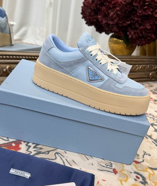 Prada Vintage Print Platform Casual Comfortable Walking Shoes