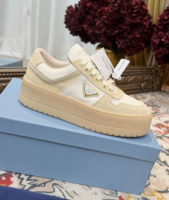 Prada Vintage Print Platform Casual Comfortable Walking Shoes