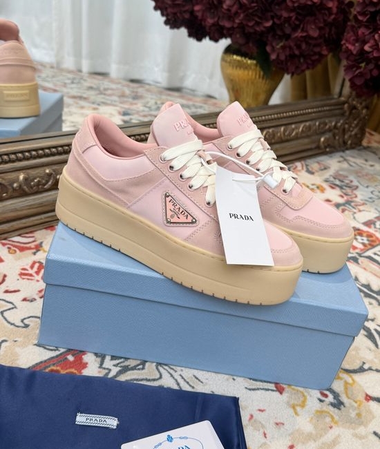 Prada Vintage Print Platform Casual Comfortable Walking Shoes