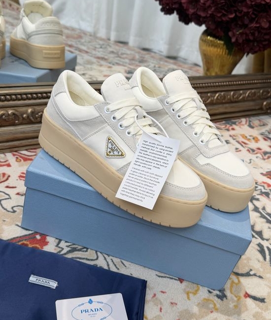 Prada Vintage Print Platform Casual Comfortable Walking Shoes