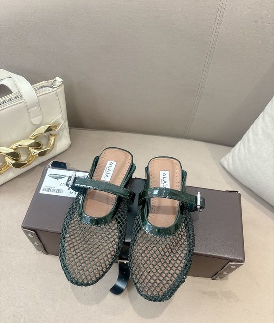 Alaia Hollow Out Mesh Buckle Sandals Soft Lining Anti-slip Sole
