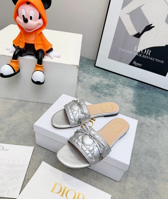 Christian Dior CD Premium Leather Casual Slides With Comfort Insole