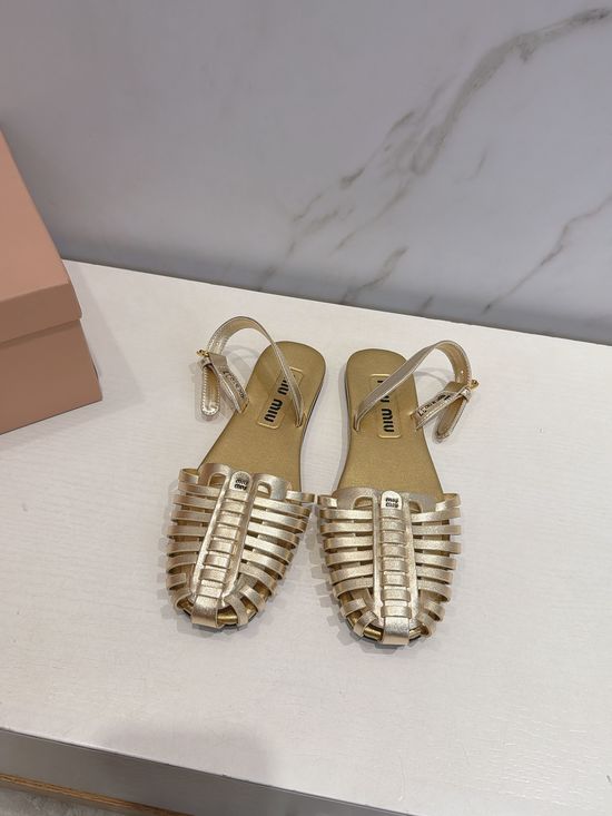 Miu Miu Woven Closed Toe Breathable Comfort Flat Sandals
