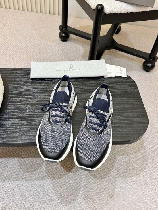Brunello Cucinelli Comfortable Knit Casual Sneakers With Soft Cushioned Sole