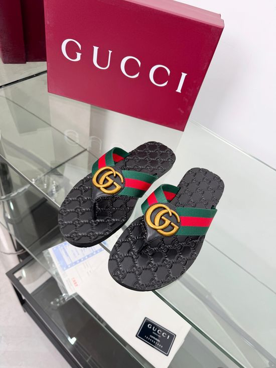 Gucci Premium Leather Upper Exquisite Buckle Classic Casual Shoes