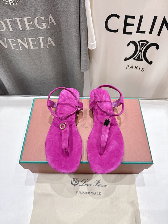 Loro Piana Minimalist Suede Flip Flop Sandals Soft Premium Leather Sole