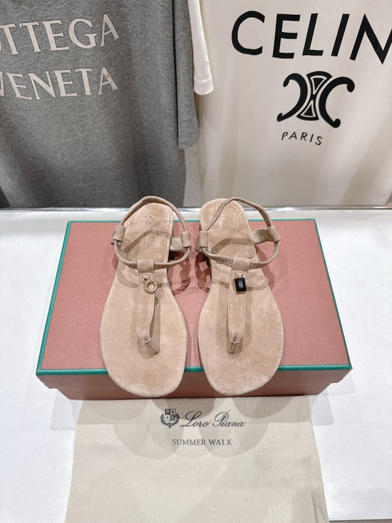 Loro Piana Minimalist Suede Flip Flop Sandals Soft Premium Leather Sole