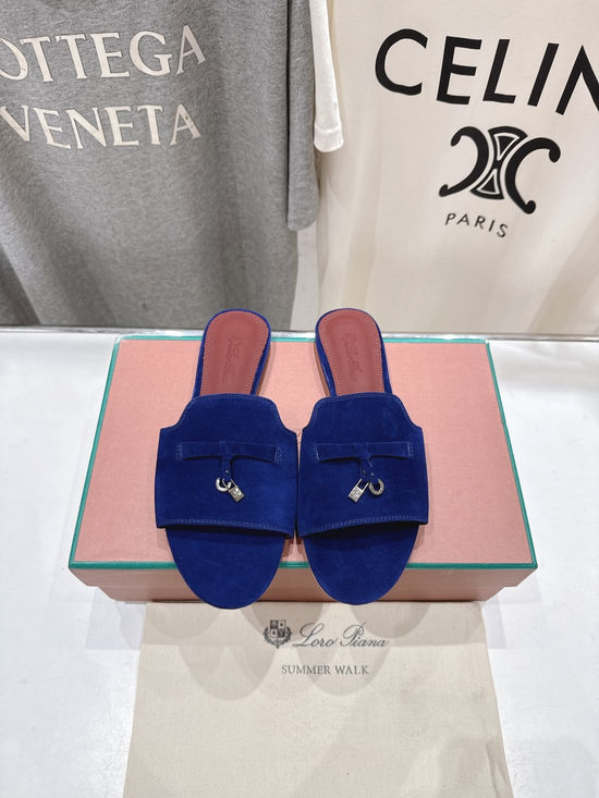 Loro Piana Premium Suede Slide Sandals Soft Comfortable Non-slip Daily Shoes