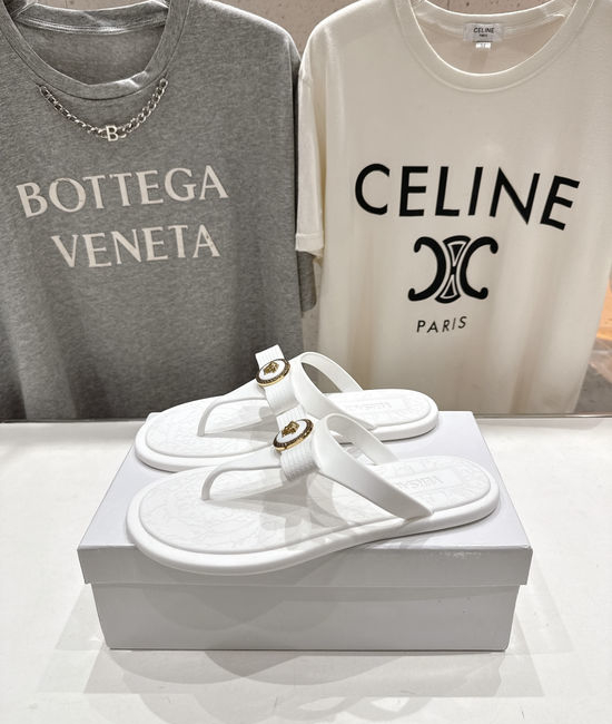 Versace Elegant Logo Casual Flat Flip Flops for Daily Wear