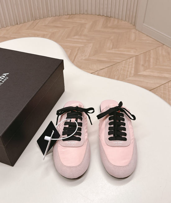 Prada Mixed Material Slip On Casual Comfortable Flat Shoes