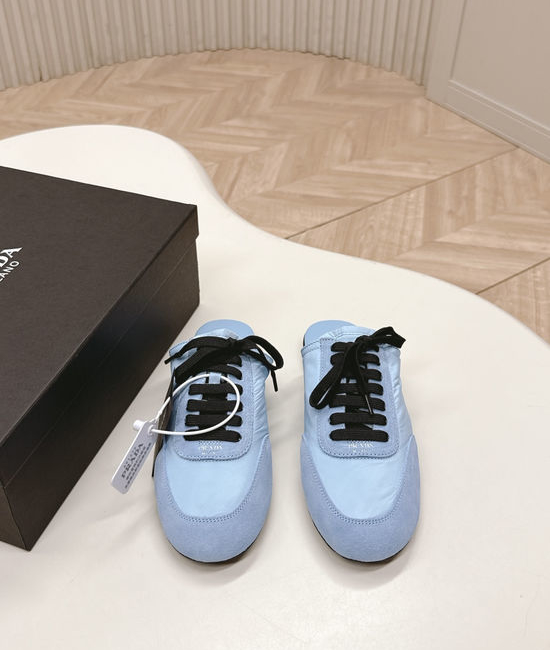 Prada Mixed Material Slip On Casual Comfortable Flat Shoes