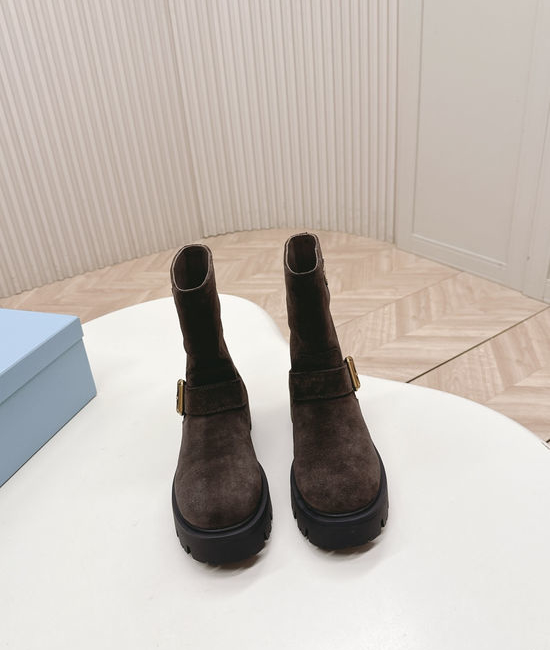 Prada Classic Slip on Ankle Boots Comfortable Soft Lining Footwear