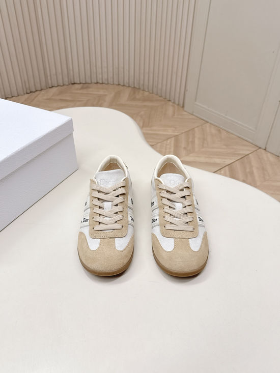 Christian Dior Suede Stitched Casual Sneakers Non-slip Rubber Sole