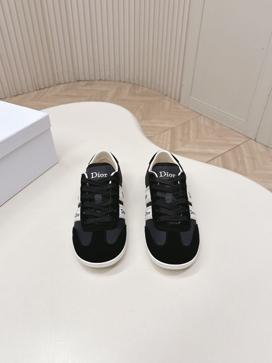 Christian Dior Suede Stitched Casual Sneakers Non-slip Rubber Sole