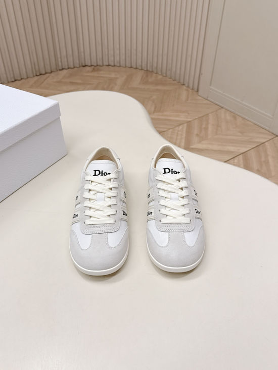 Christian Dior Suede Stitched Casual Sneakers Non-slip Rubber Sole