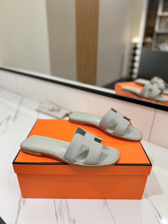 Hermes Epsom Cowhide Leather Welted Sole Comfortable Classic Shoes