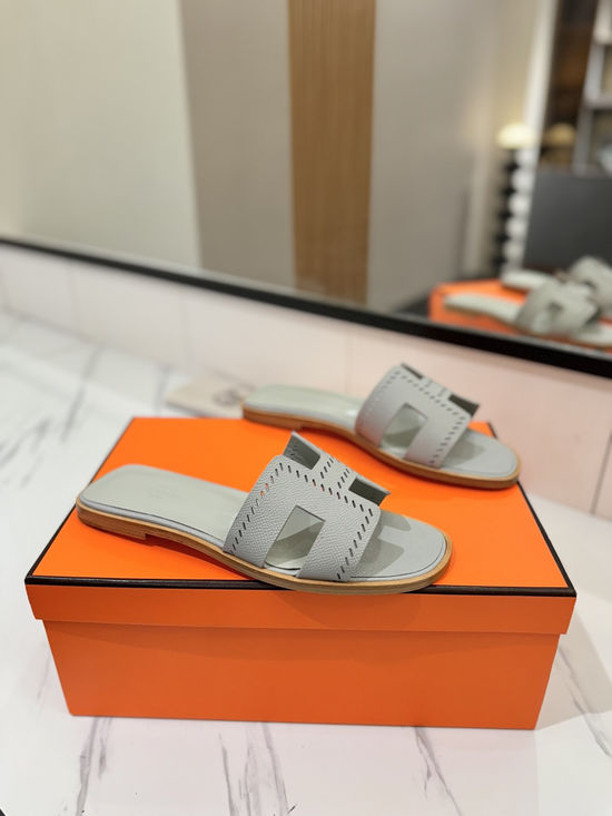 Hermes Printed Epsom Cowhide Leather Welted Sole Classic Shoes