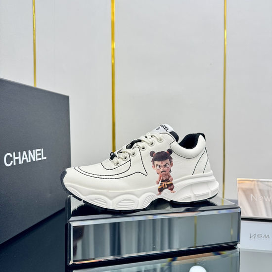 Chanel Trendy Graffiti Chunky Sneakers With Silk Cowhide Upper