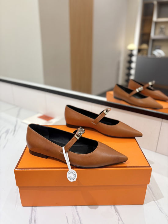 Hermes Soft Sheepskin Leather Sole Premium Casual Shoes