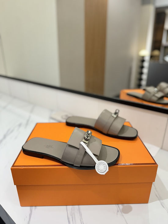 Hermes Genuine Cowhide Lined Sheepskin Comfortable Dress Shoes