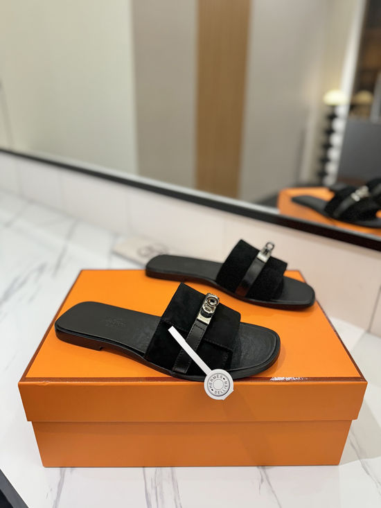 Hermes Suede Upper Sheepskin Lined Comfortable Casual Shoes