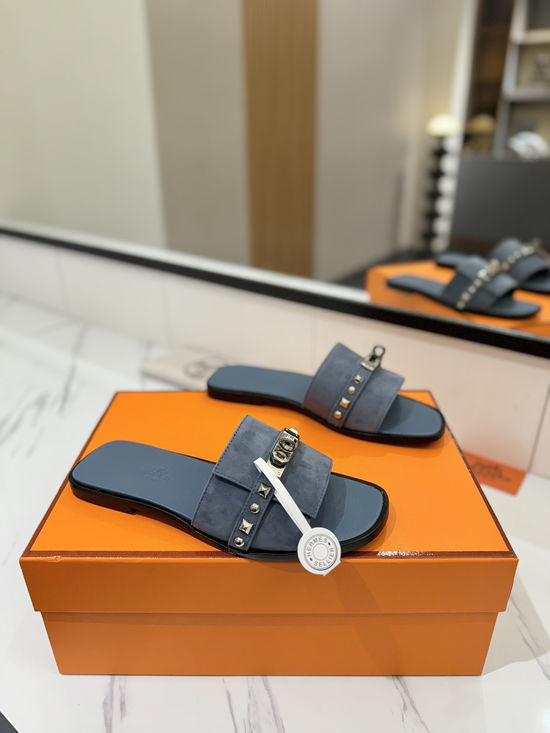 Hermes Suede Upper Welted Leather Sole Comfortable Casual Shoes