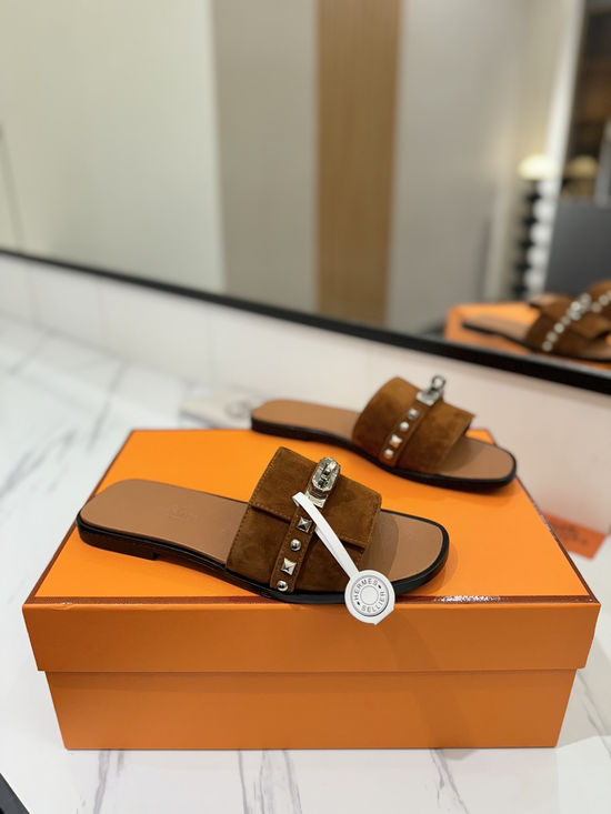 Hermes Suede Upper Welted Leather Sole Comfortable Casual Shoes
