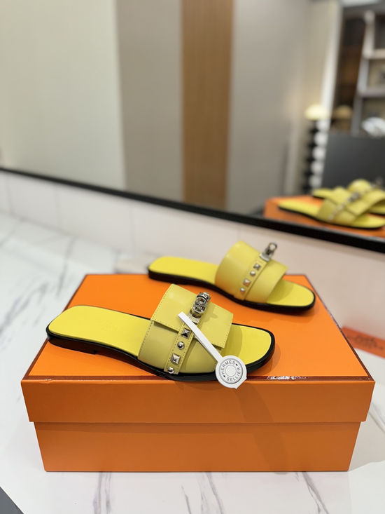 Hermes Smooth Cowhide Welted Leather Sole Comfortable Shoes