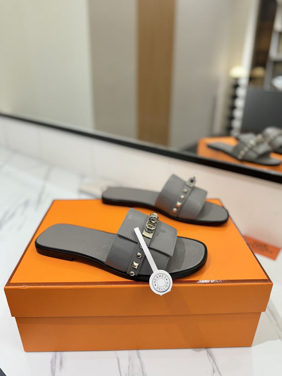 Hermes Smooth Cowhide Welted Leather Sole Comfortable Shoes