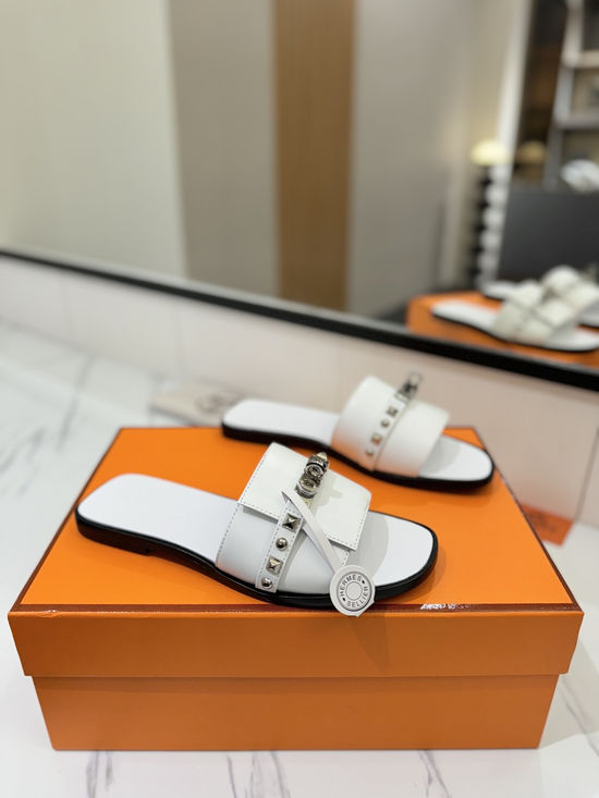 Hermes Smooth Cowhide Welted Leather Sole Comfortable Shoes