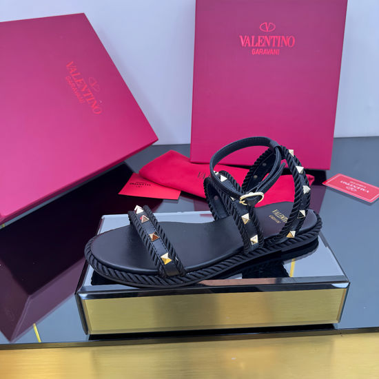 Valentino Top-tier Rivet Woven Sandals with Luxury Feel