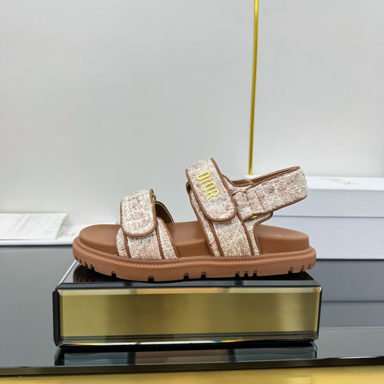 Christian Dior CD Genuine Leather Embroidered Comfortable Casual Sandals