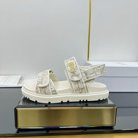 Christian Dior CD Genuine Leather Embroidered Comfortable Casual Sandals